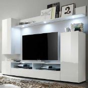 RRP £330 1 Boxed Delta Living Room Furniture Set 1 In White High Gloss