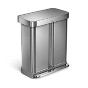 (Jb) RRP £200 Lot To Contain 1 Boxed 58L Simplehuman Dual Compartment Fingerprint Proof Liner Pocket