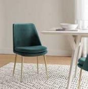 (Jb) RRP £340 Lot To Contain 1 Boxed John Lewis Finley Low Back Distressed Velvet Dining Chair (2281