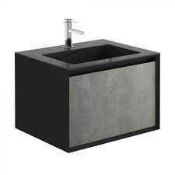 (Jb) RRP £250 Lot To Contain 1 Boxed Wright 600Mm Wall Hung Vanity Unit In Black