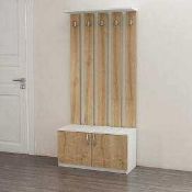 (Db) RRP £500 Lot To Contain One Boxed Staley Wooden Hallway Wardrobe In Nelson Oak And White 197Cm