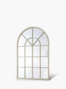 RRP £120 Boxed John Lewis Cream Metal Window Style Mirror (Jg)