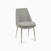 RRP £340 Boxed John Lewis Finley Low Back Dining Chair V2. Grey (Jg)