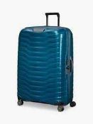 (Jb) RRP £110 Lot To Contain 1 Unpackaged John Lewis And Partners Hard Cased Blue 4 Wheeled Suitcase