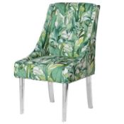 RRP £140 Boxed Wayfair Greenleaf Upholstered Dining Chair Grey (Jg)