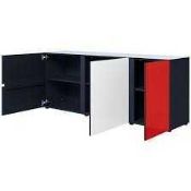 (Jb) RRP £935 Lot To Contain 1 Boxed 3707 Danish Glass Sideboard In Multicolour With 3 Doors
