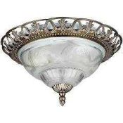 RRP £100 2 Boxed Searchlight Flush Fitting Antique Style Ceiling Light