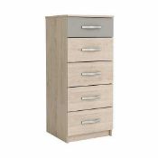 (Db) RRP £ 145 Lot To Contain One Boxed Magnum Tall Chest Of Drawers In Arizona Oak And Clay. 100Cm