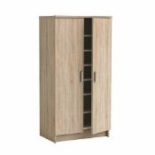 (Db) RRP £140 Lot To Contain One Boxed Devon Shoe Storage Cabinet In Brushed Oak With 2 Doors. 108.4