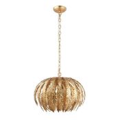 RRP £250 Boxed Wayfair Delphine Three Light Pendant Gold (Jg)