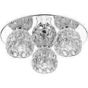 (Jb) RRP £100 Lot To Contain 1 Boxed Impex Lighting Clea 3 Light Flush Ceiling Light In Chrome Finis