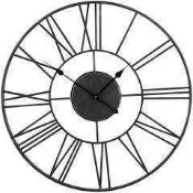 (Jb) RRP £105 Lot To Contain 1 Boxed Libra Distinctive Interiors Black Designer Wall Clock (No Tag)