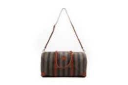 RRP £1,256 Fendi Vintage Large Boston Bag Travel Bag Tobacco/Black/Brown - AAR5923 - Grade AB (