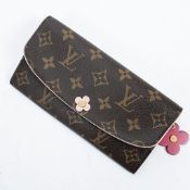 RRP £650 Louis Vuitton Emilie Flower Charm Wallet Brown/Rose Ballerine/Hot Pink - AAS5527 - Grade