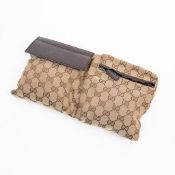 RRP £1030 Gucci Web Waist Pouch Beige/Brown AAS2149 - Grade A - (Bags Are Not On Site, Please