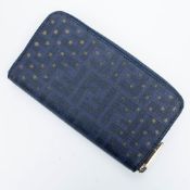 RRP £760 Fendi Ltd. Ed. Starts Zip Around Long Wallet Navy Blue AAS6060 - Grade A - (Bags Are Not On