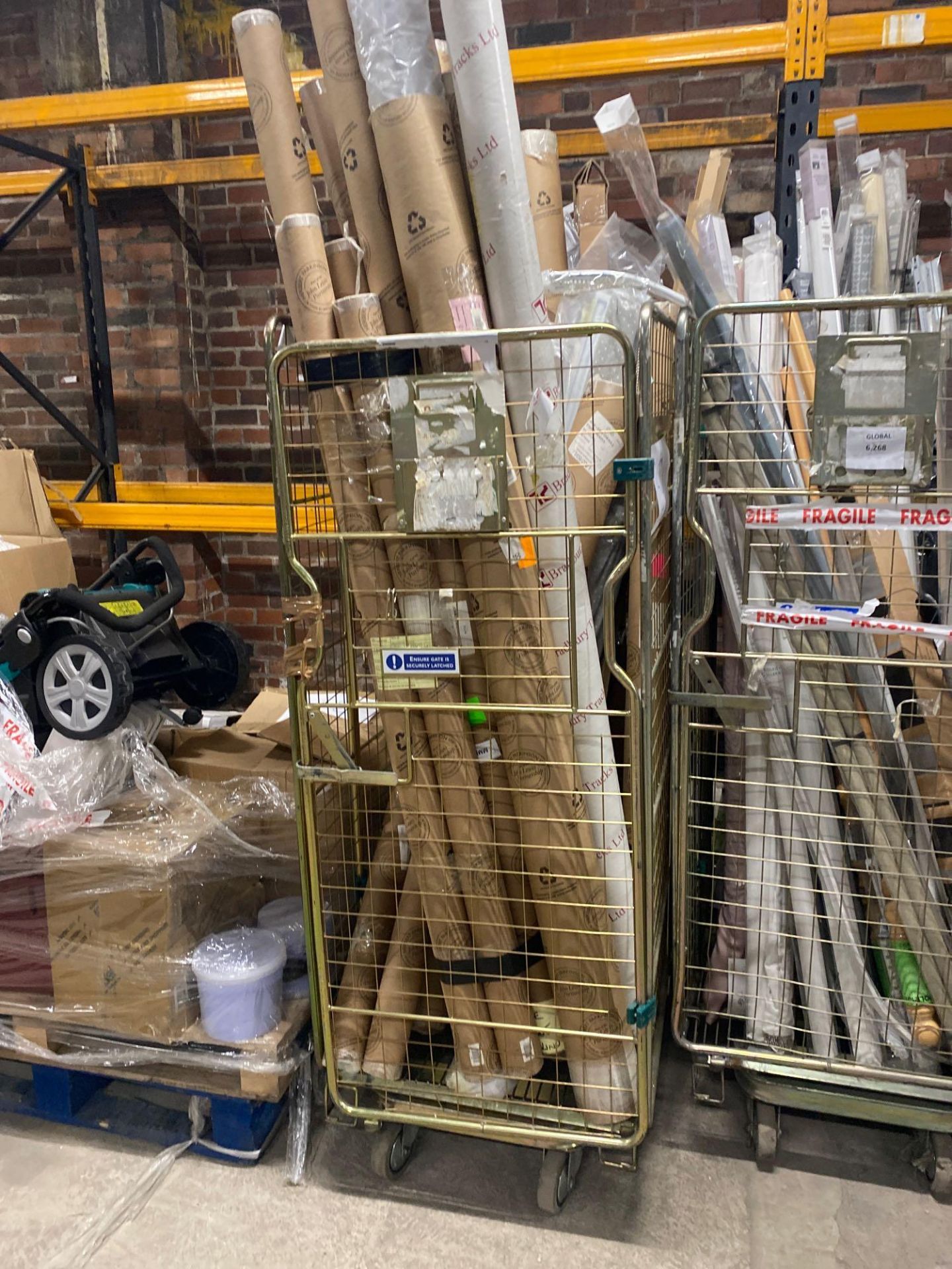 (Jb) RRP £400 Cage To Contain A Large Assortment Of John Lewis And Partners Curtain Rails, Poles And