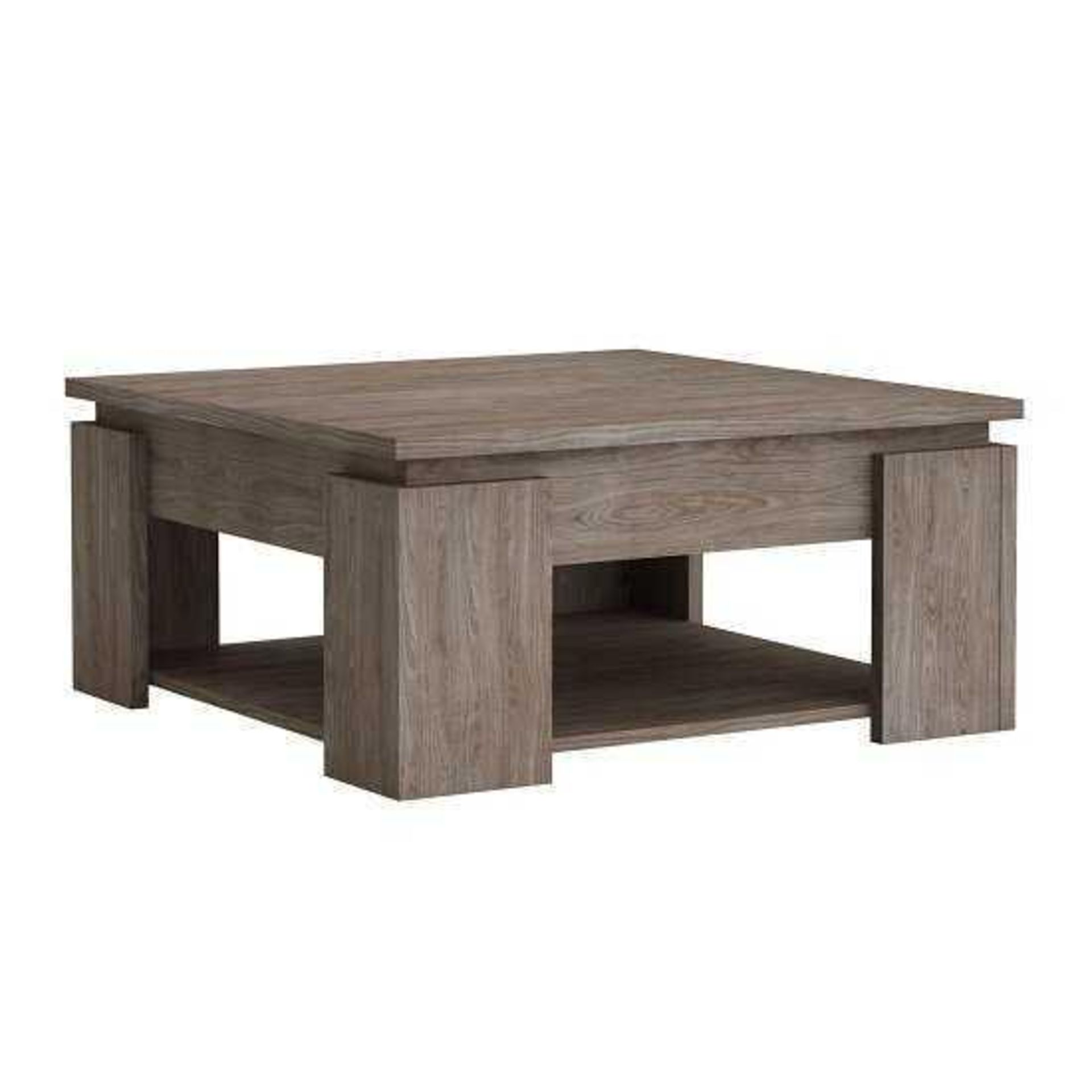 (Db) RRP £140 Lot To Contain One Boxed Linosa Wooden Coffee Table Square In Walnut With Undershelf.