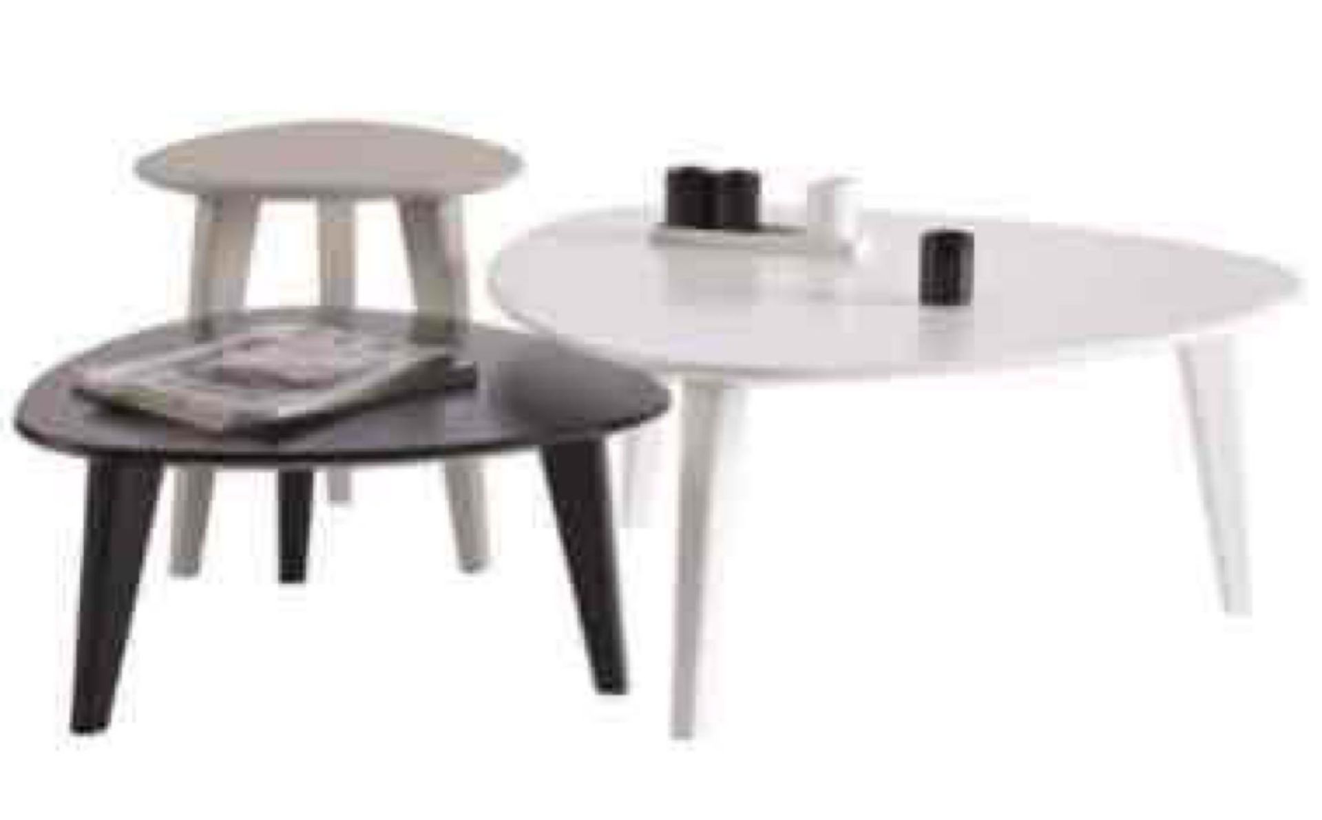 (Db) RRP £170 Lot To Contain One Boxed Waverly Set Of 3 Coffee Table In White Black And Grey. 35Cm X