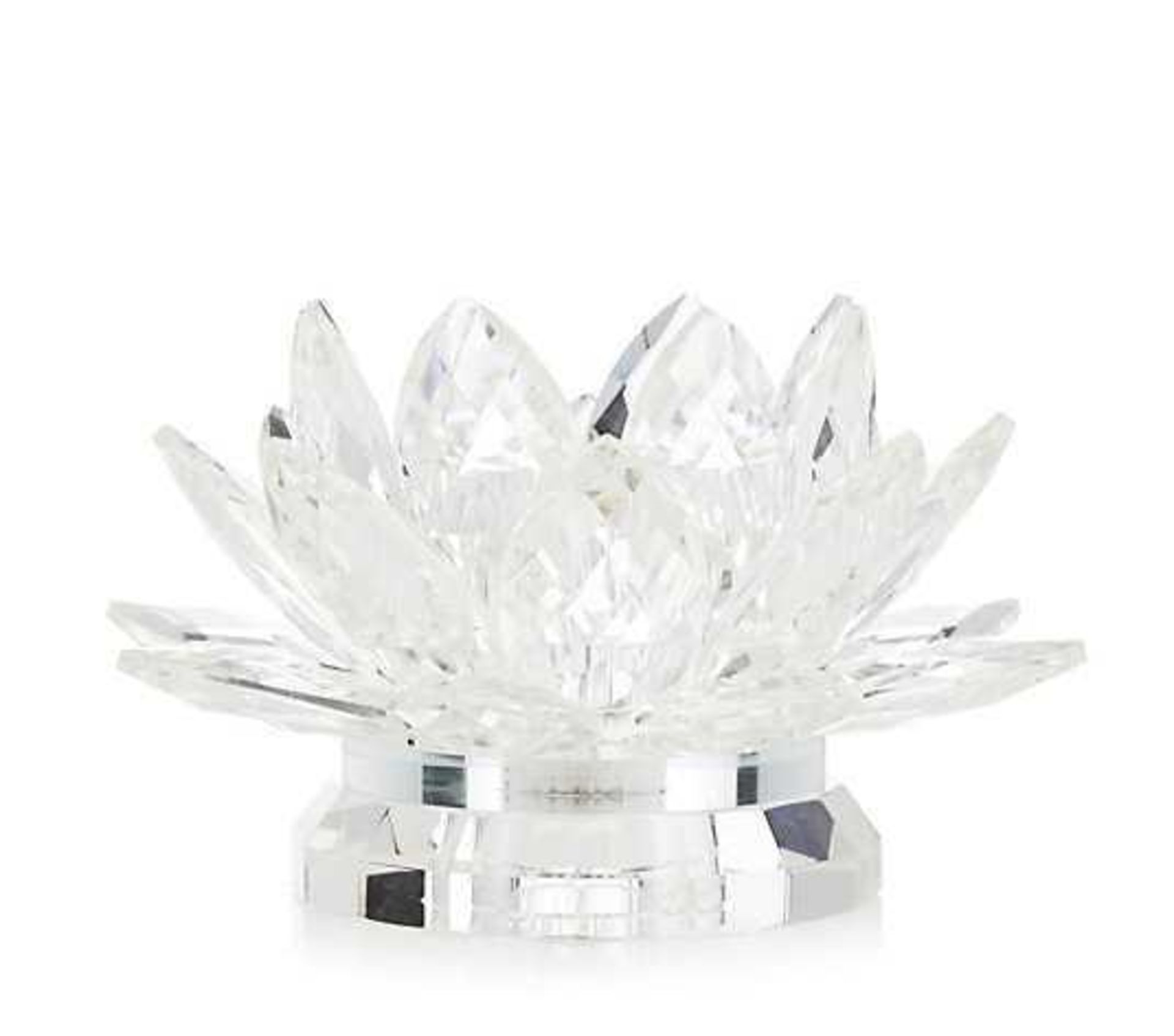 RRP £170 Boxed Julien Macdonald Crystal Lotus Flower Lamp (Jg)