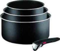 (Jb) RRP £125 Lot To Contain 1 Unpackaged Eaziglide Neverstick2 3 Piece Saucepan Set (No Tag)