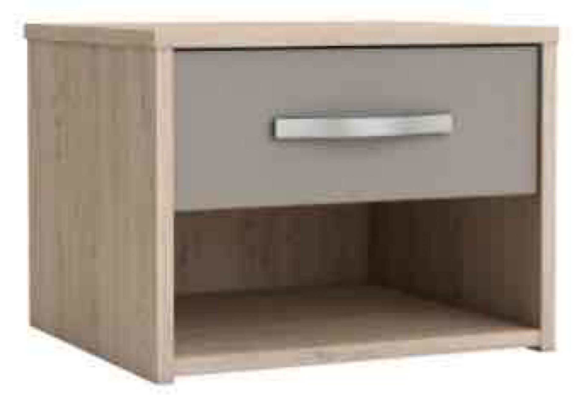 (Db) RRP £85 Lot To Contain One Boxed Magnum Bedside Cabinet In Arizona Oak And Clay With 2 Drawers.