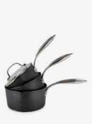 (Jb) RRP £135 Lot To Contain 1 Boxed Eaziglide Neverstick3 3 Piece Saucepan Set (No Tag)