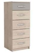 (Db) RRP £145 Lot To Contain One Boxed Magnum Tall Chest Of Drawers In Arizona Oak And Clay. Height