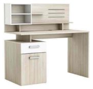 (Db) RRP £290 Lot To Contain One Boxed Barrington Wooden Computer Desk In Shannon Oak And Pearl Whit