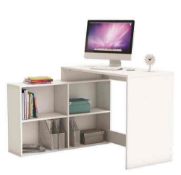 (Db) RRP £155 Lot To Contain One Boxed Capius Modern Corner Computer Desk In Pearl White. Height : 7