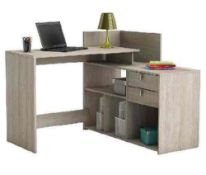 (Db) RRP £240 Lot To Contain One Boxed Bylan Corner Computer Desk In Shannon Oak With Storage. Heigh