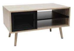 (Db) RRP £90 Lot To Contain One Boxed Soho Wooden Coffee Table In Oak With Black Door. Height : 48Cm