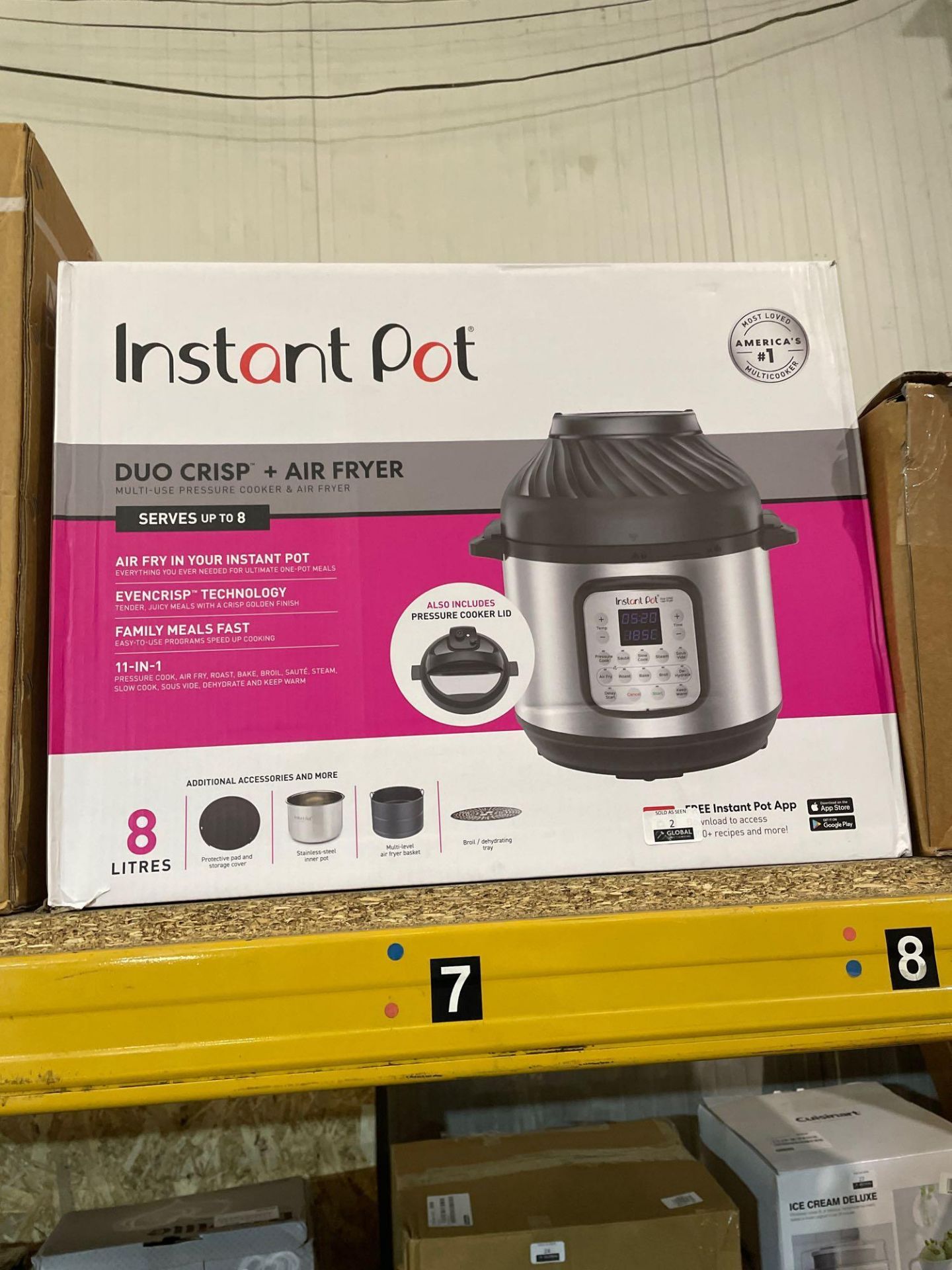 RRP £250 1 Boxed John Lewis And Partners Instant Pot Duo Crisp + Air Fryer Serves Upto 8 - Image 2 of 2