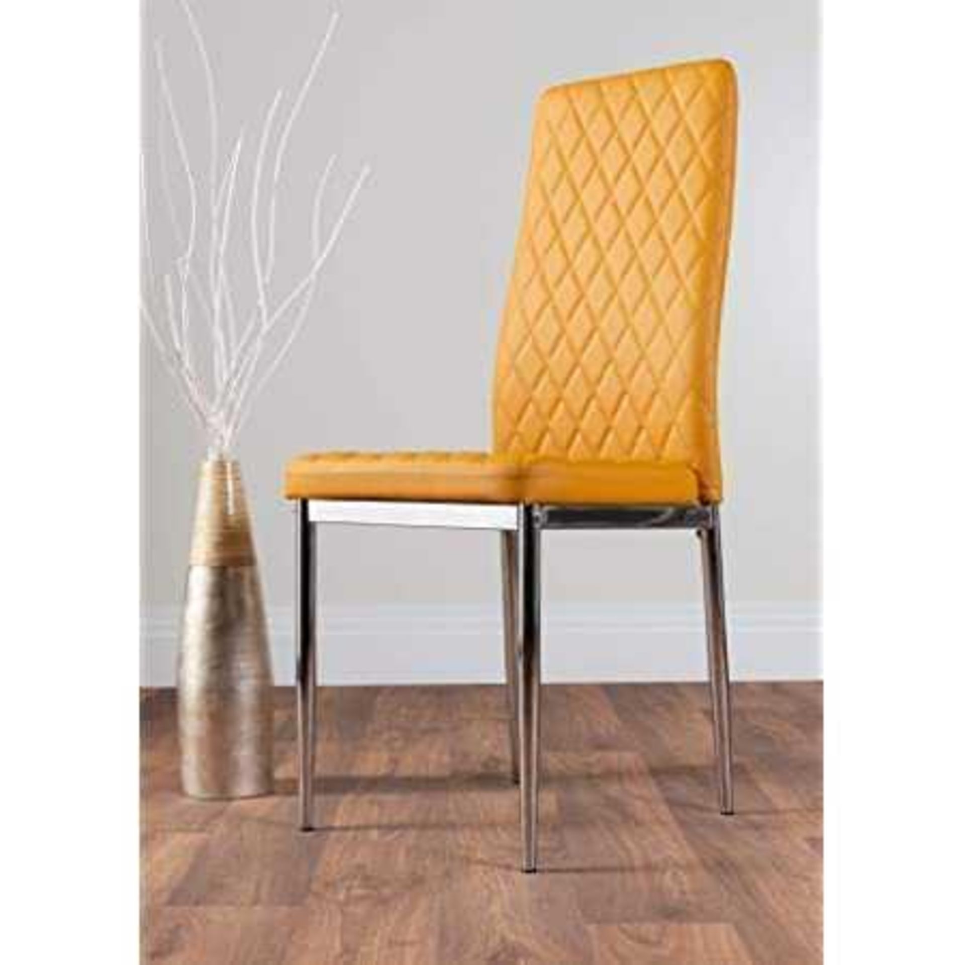 RRP £190 Lot To Contain 1X Boxed Monza Dining Chair Leather Brown 1X Boxed Thin Edge 80Cm Round Oak