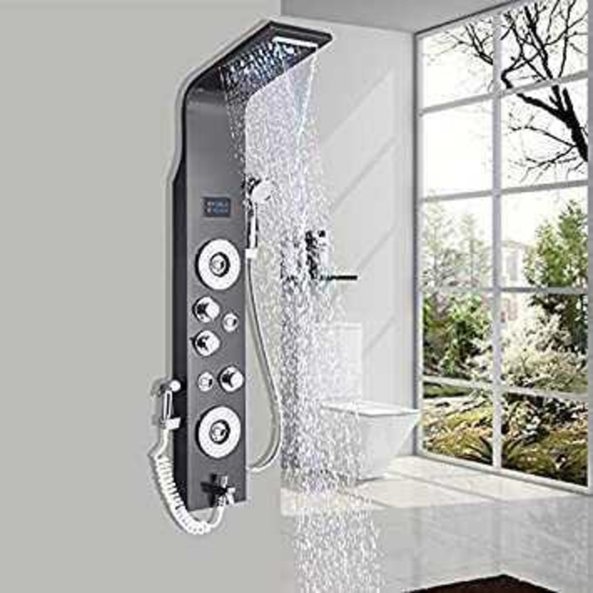 (Tr) RRP £160 Lot To Contain 1X ) Led Shower Panel Tower Rainfall And Mist Head Rail