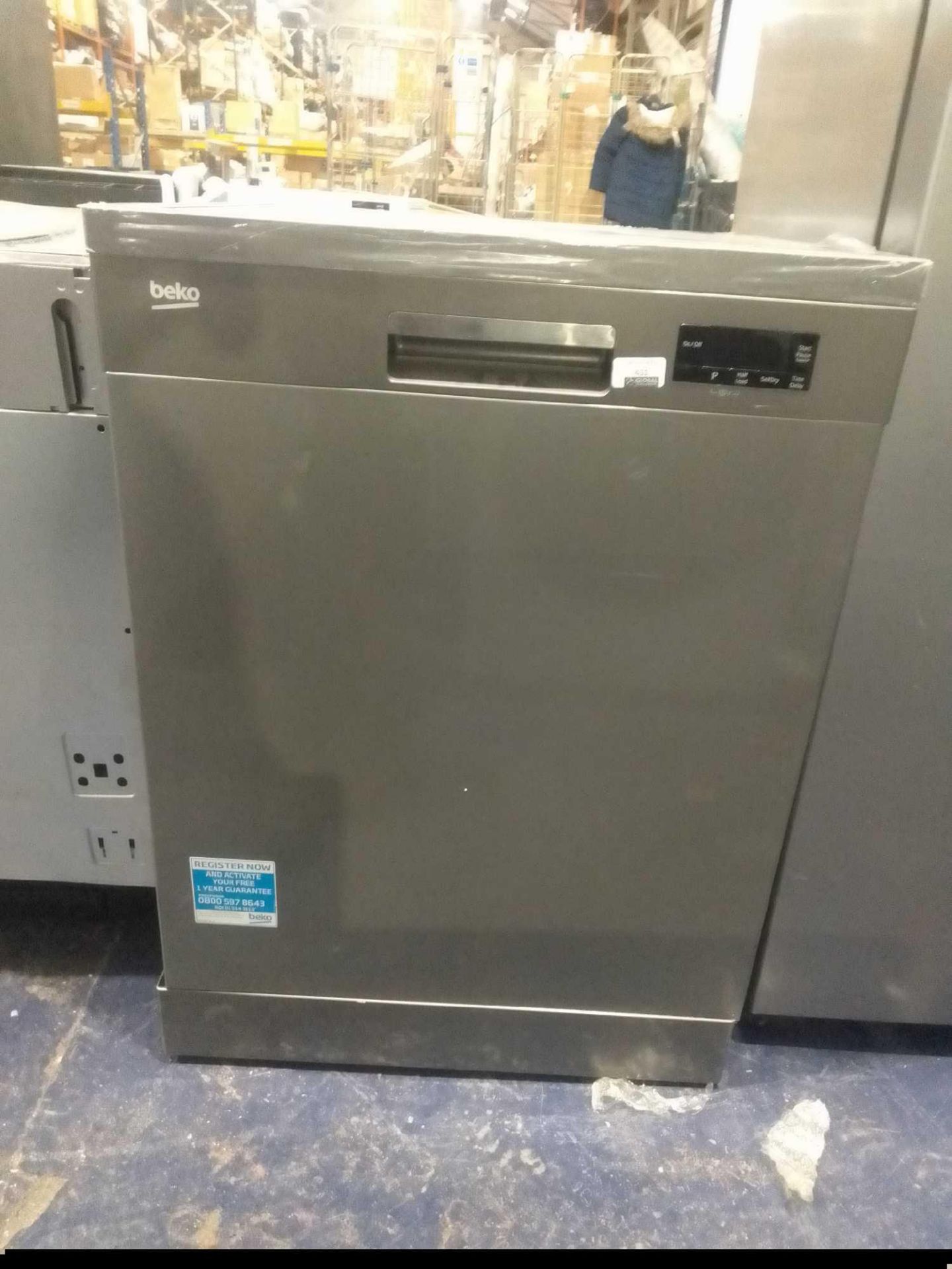 (Dd) RRP £320 Lot To Contain 1 Beko Dfn16430G Freestanding 14-Place Full-Size Dishwasher - Graphite - Image 2 of 2