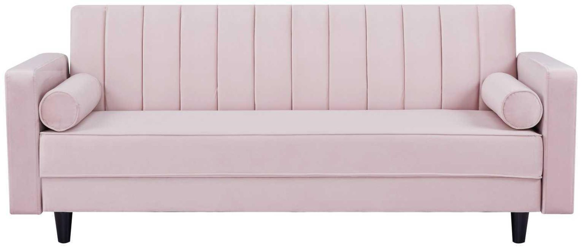 (Dd) RRP £500 Lot To Contain 1 Habitat Preston Clic Clac Velvet Sofa Bed - Pink