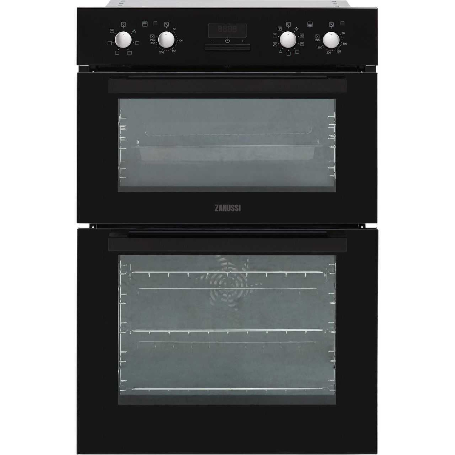 (Dd) RRP £600 Lot To Contain 1 Zanussi Electric Built In Double Oven With Catalytic Liners - Black
