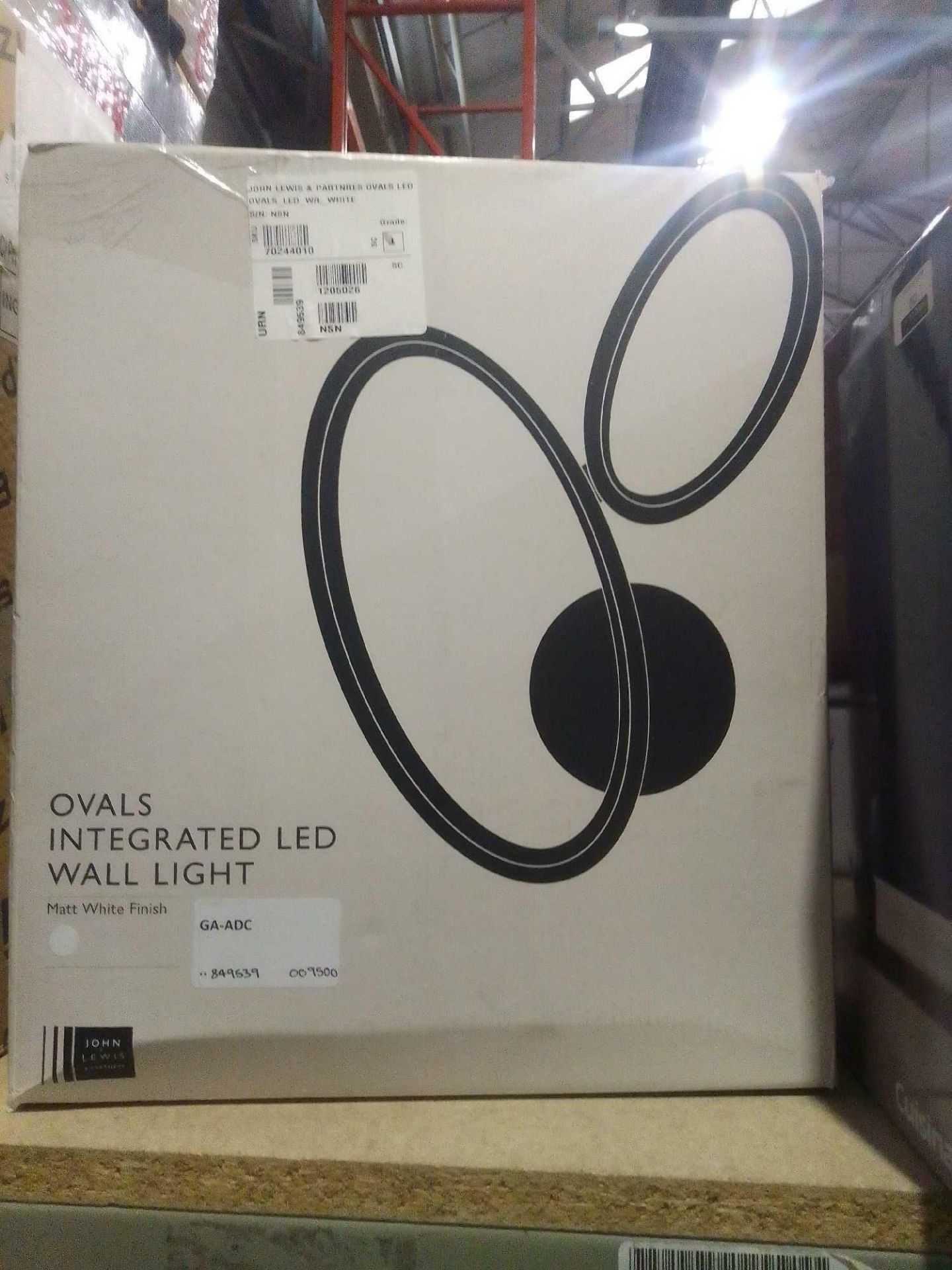 (Sk) RRP £ 140 Lot Containing 1X John Lewis Ovals Integrated Led Wall Light ,1X Ridge Touch Lamp Set - Image 2 of 2