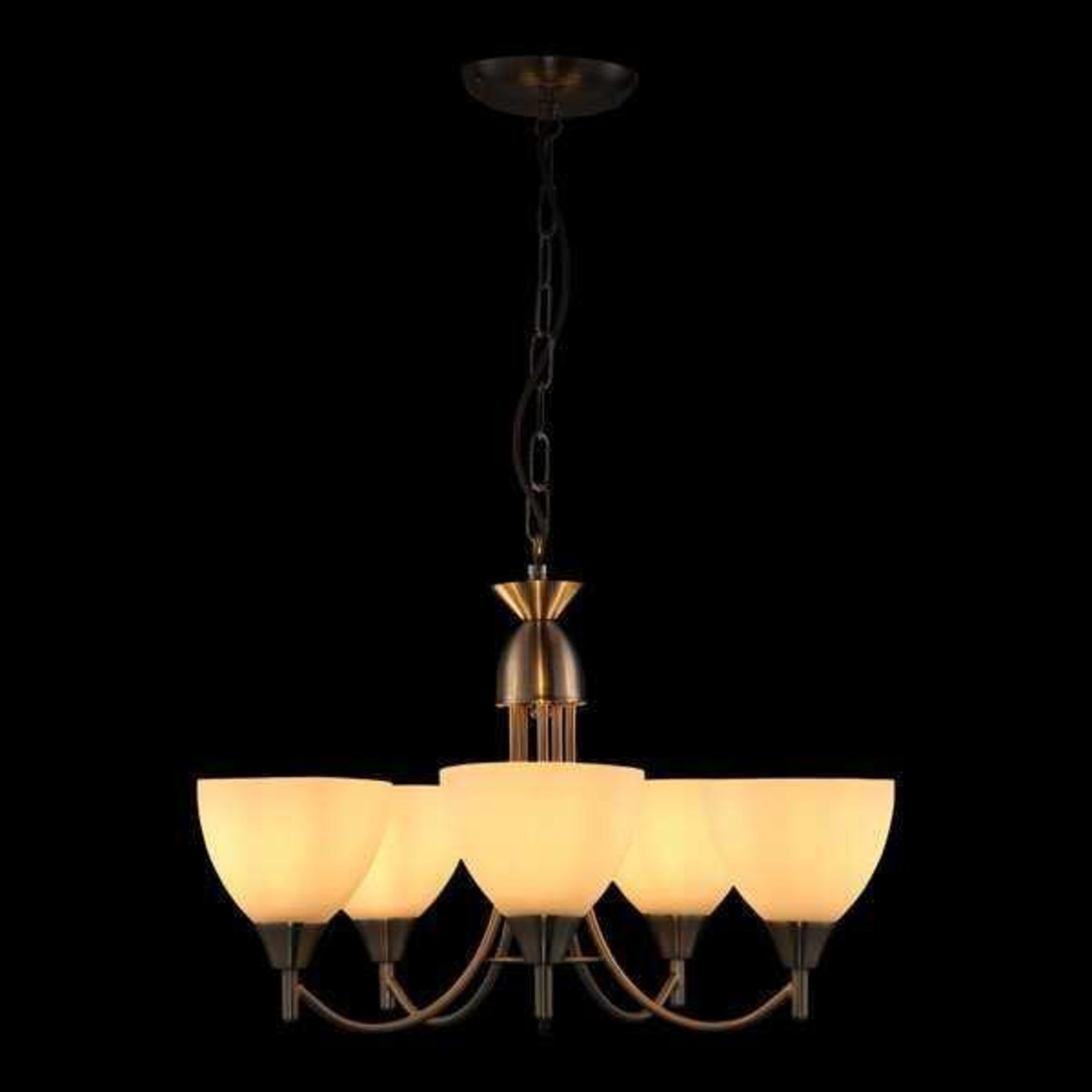 (Sk) RRP £110 Lot Containing 1X Shafer 5 Light Shaded Chandelier Finish Satin Sun - Image 2 of 2