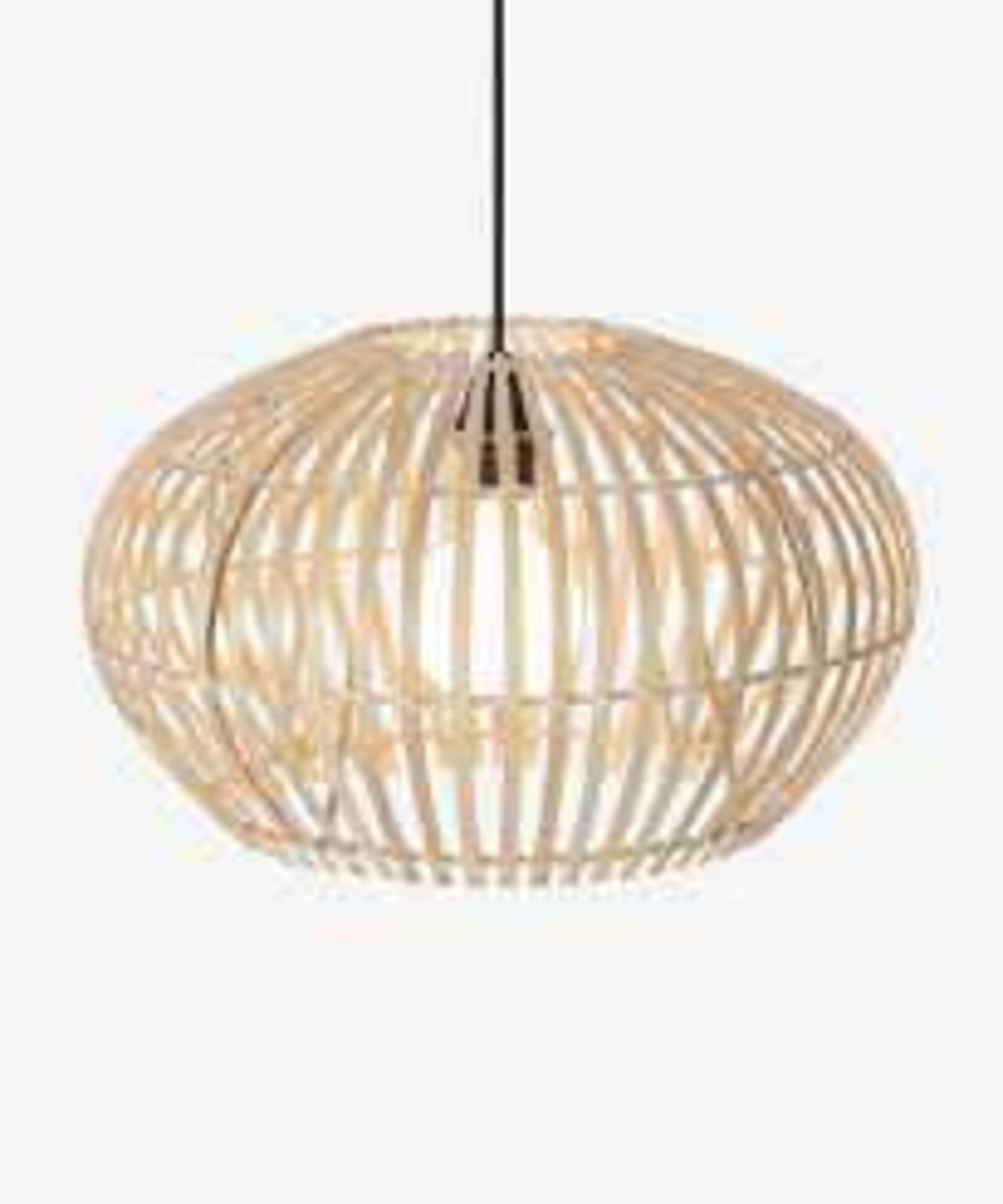(Sm) Rrp £ 120 X2 Lot To Contain 1 Hector Large Wide Lamp Shade, Natural Bamboo Hector & 1 Sagres Pe