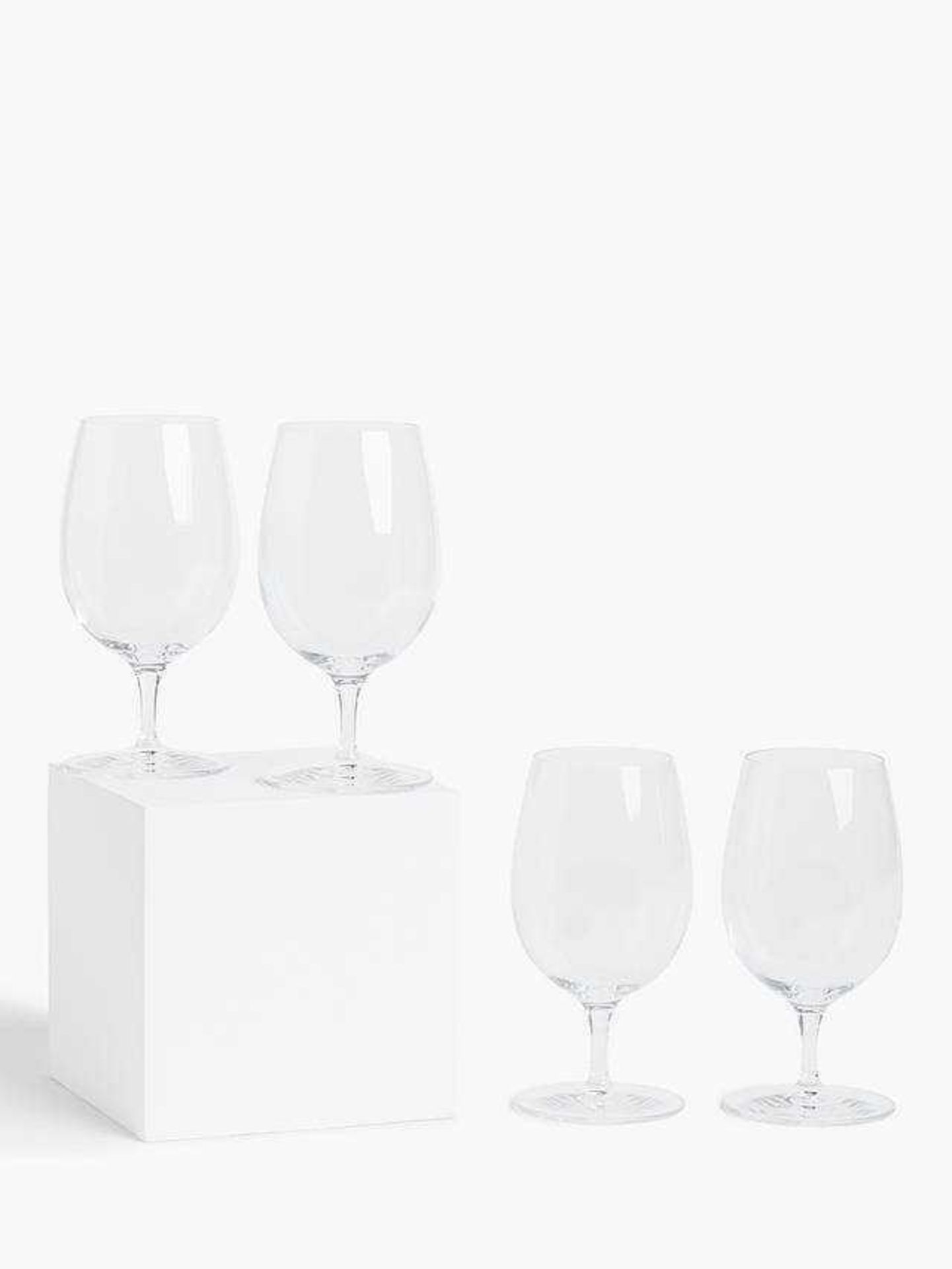 (Tr) Rrp £160 Lot To Contain 4X Boxes Of John Lewis And Part Partners Connoisseur Water Glasses (No