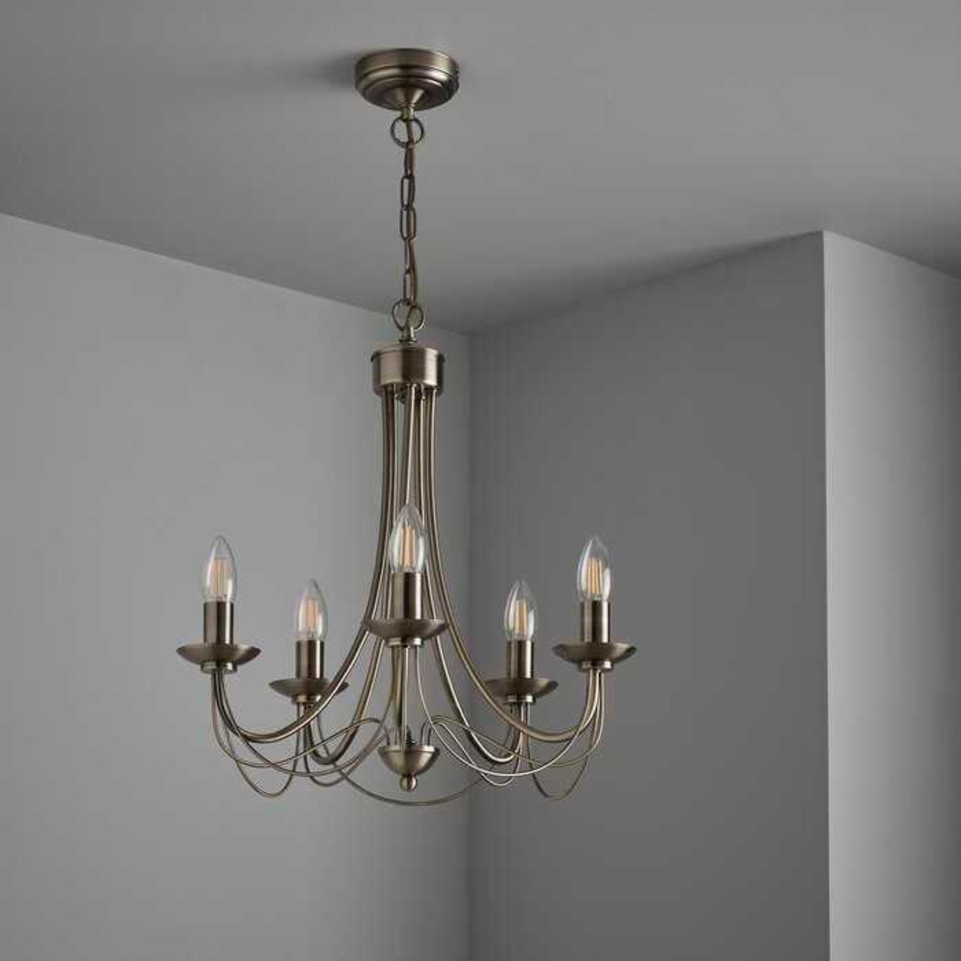 (Tr) RRP £160 Lot To Contain 3 Items 1X Booth 5 Light Candle Style Chandelier 1X Brenner 1 Light Wal - Image 2 of 3