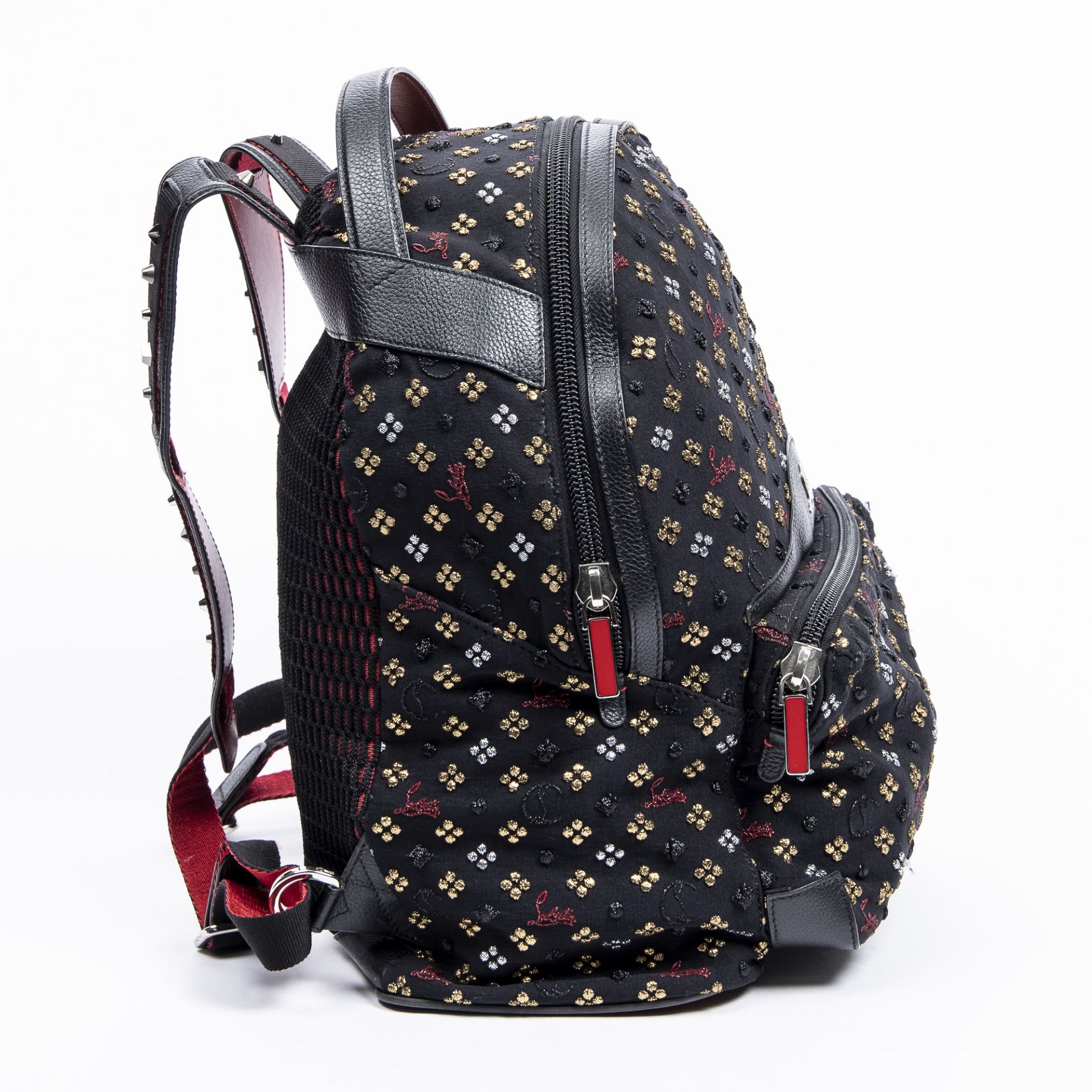 RRP £1,550.00 Lot To Contain 1 Christian Louboutin Canvas Backloubi Jacquard Backpack In Black - - Image 4 of 4