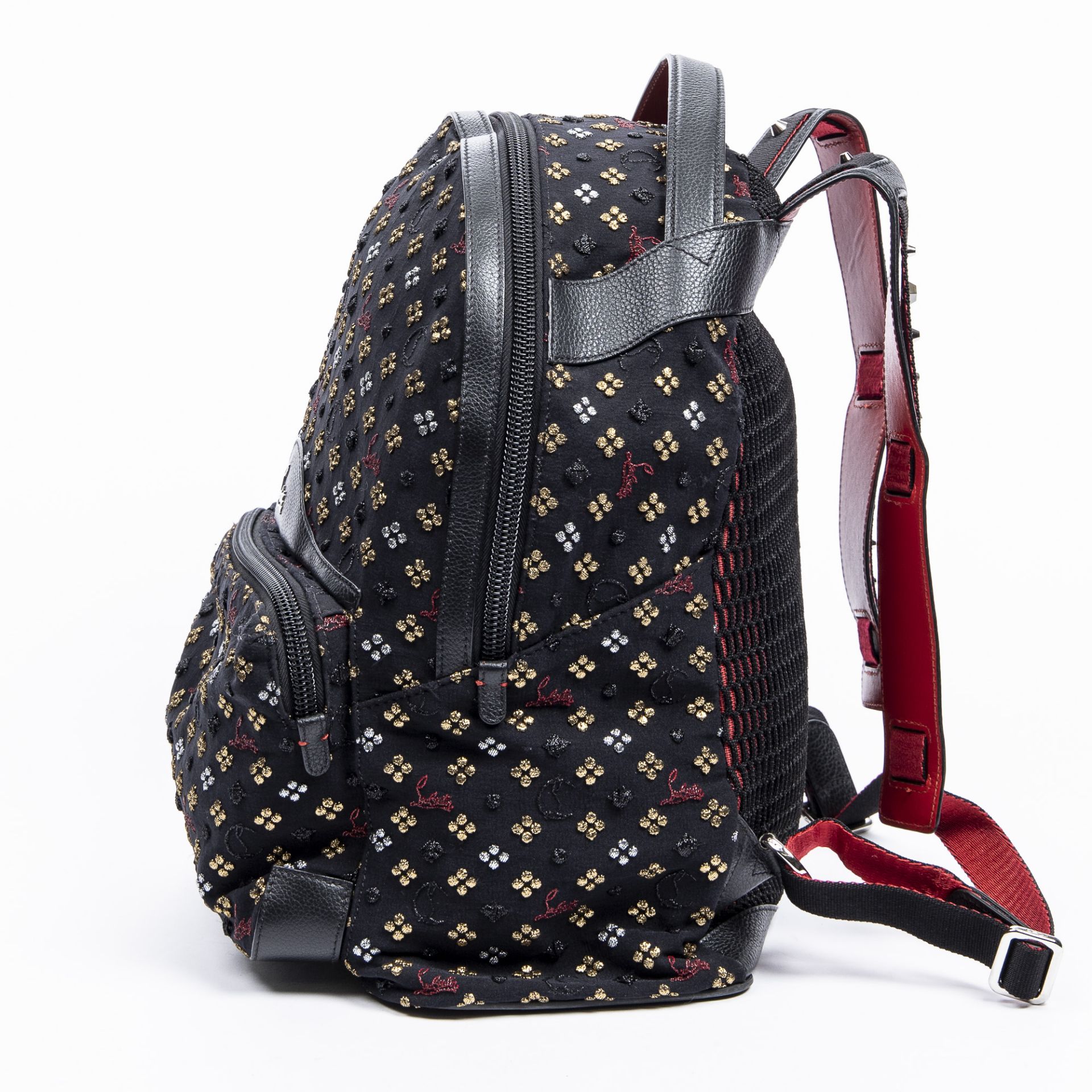 RRP £1,550.00 Lot To Contain 1 Christian Louboutin Canvas Backloubi Jacquard Backpack In Black - - Image 3 of 4
