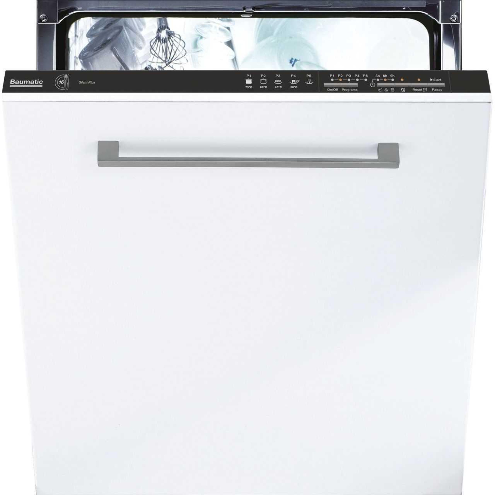 (Sp) RRP £320 Lot To Contain 1 Baumatic Bi6E4Lb Fully Integrated Standard Dishwasher - Black Contro