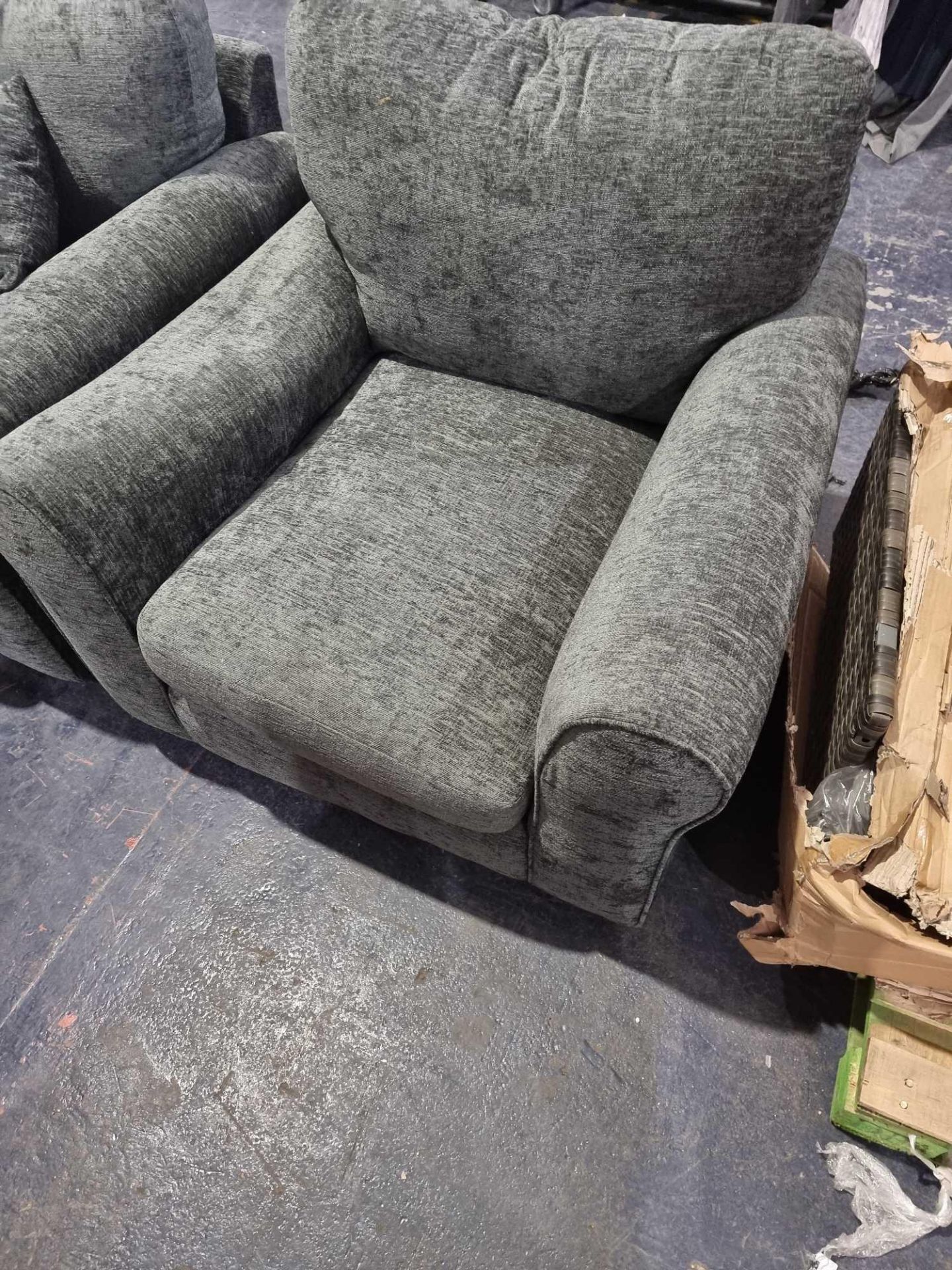 (Jm) RRP £1100 Lot To Contain 2 X Item 3 Seater Sofa With A Chair To Match Charcoal Fabric - Image 5 of 5