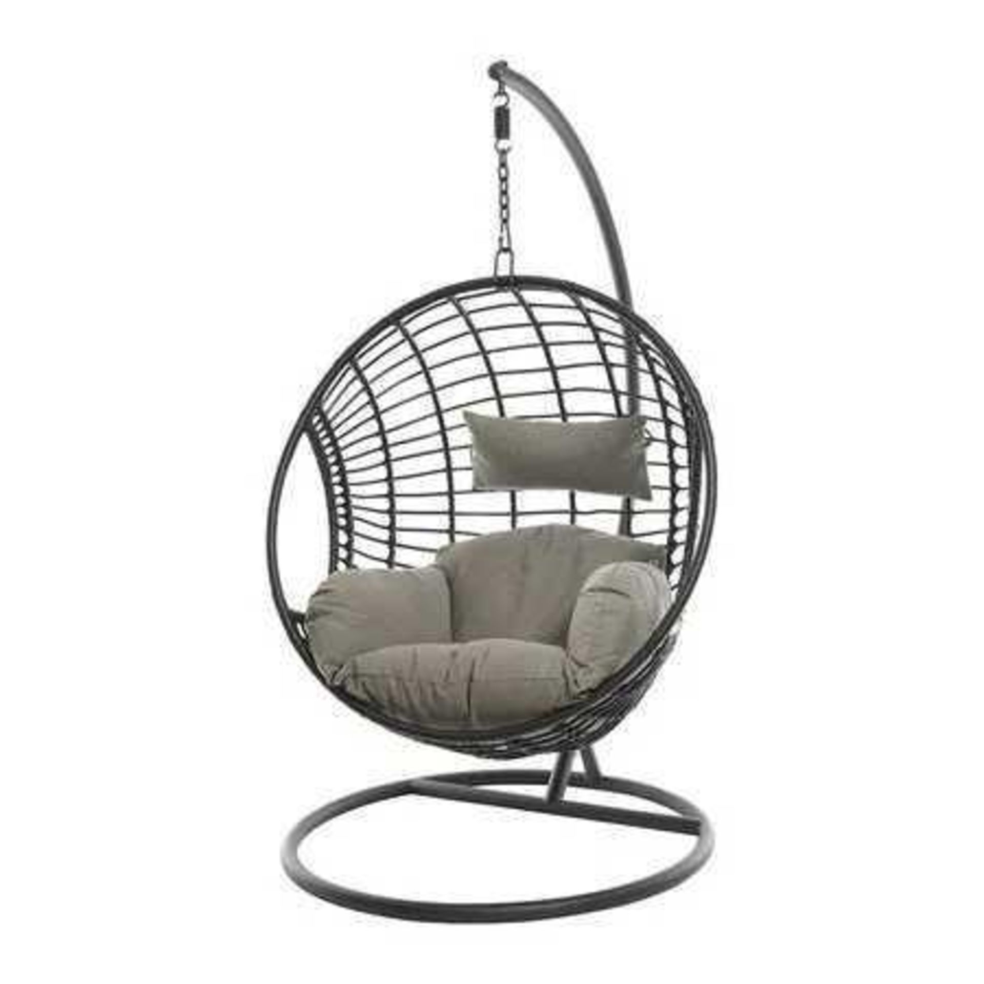 (Jm) RRP £450 Lot To Contain 1 X Circle Wicker Hanging Chair With Cushion