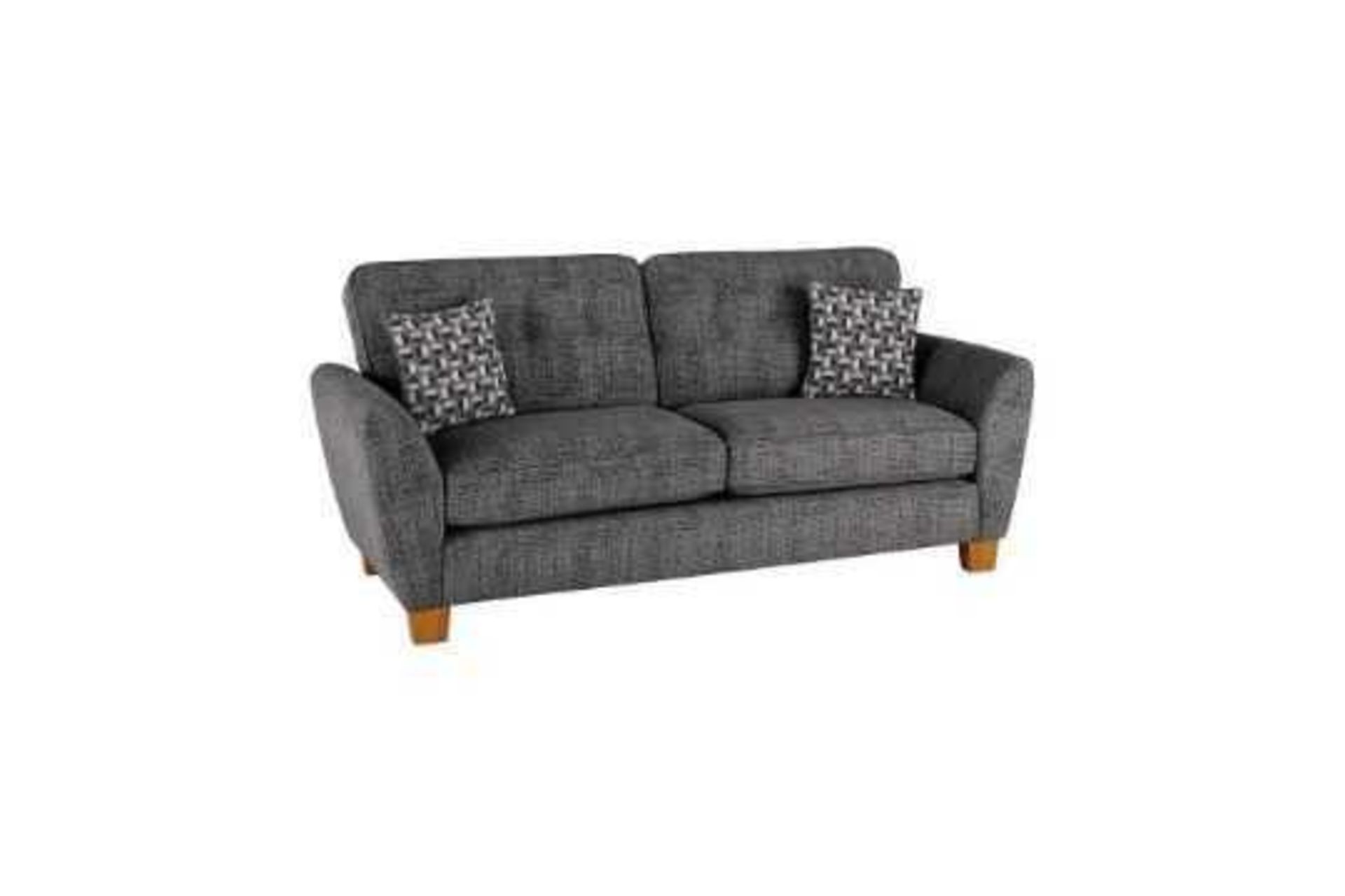 (Jm) RRP £1100 Lot To Contain 2 X Item 3 Seater Sofa With A Chair To Match Charcoal Fabric - Image 2 of 5