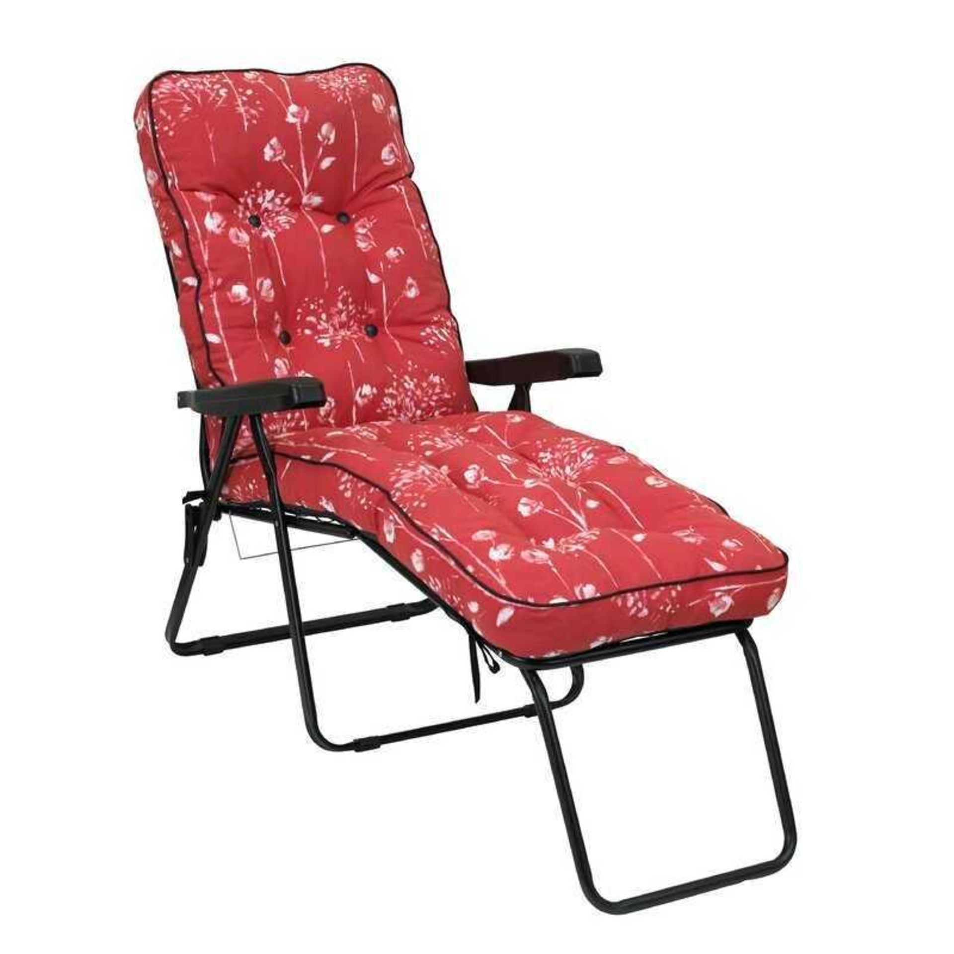 (Jm) RRP £150 Lot To Contain 1 X Angelette 118Cm Long Reclining Single Sun Lounger With Cushions